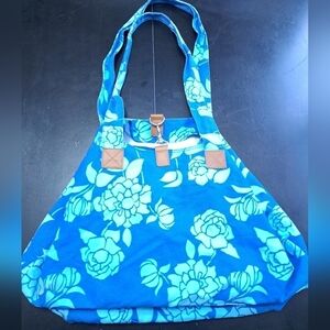 Floral Canvas Beach/Tote/Vacation Bag